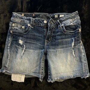 Miss Me Women's Jean Shorts - Distressed Blue